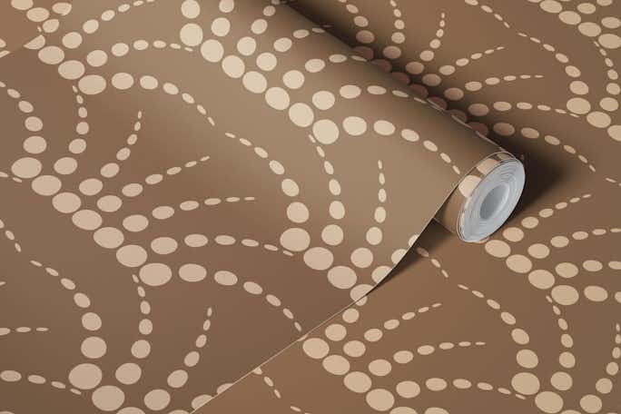 FONTANA Retro Abstract Fountain Dots - Brownwallpaper roll