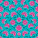 FLOWERING DAISIES Cottage Floral Turquoise