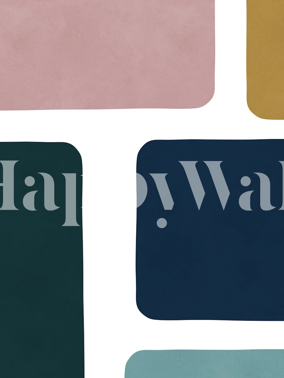 Papier peint mural abstrait Boho Minimalism 7 avec des formes géométriques dans des couleurs rose, bleu sarcelle et or.