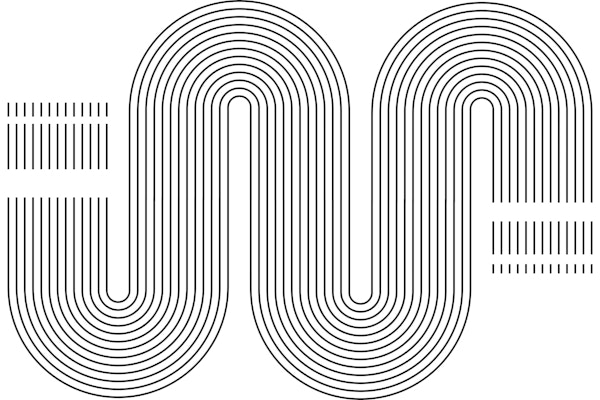 Wavy Lines Minimalism Black On White