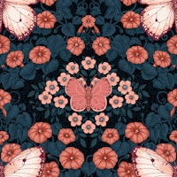 Butterflies and flowers symmetry 3 tapeta