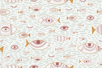fishes and Evil eye ταπετσαρία