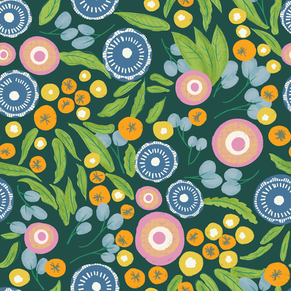 Botanical Mod Boho Floral Green
