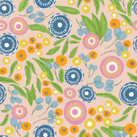 Botanical Mod Boho Floral Pink tapete