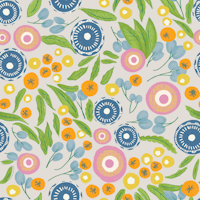 Botanical Mod Boho Floral Grey tapete