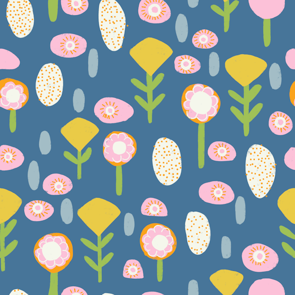 Spring Mod Boho Floral Blue