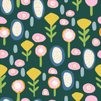 Spring Mod Boho Floral Green papiers peint