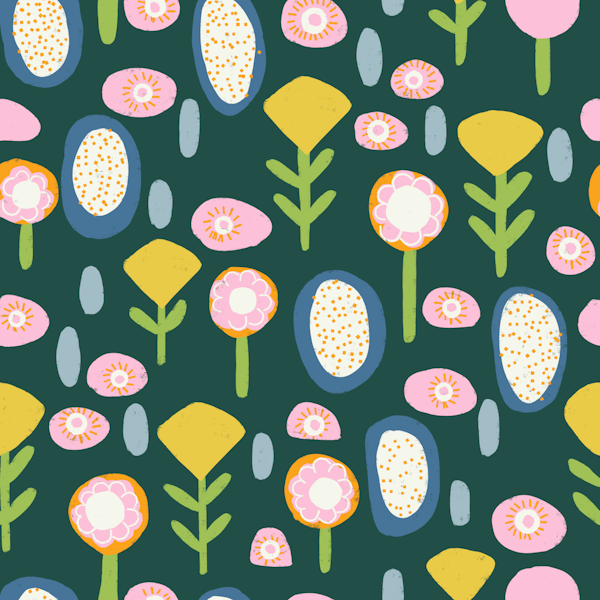 Spring Mod Boho Floral Green