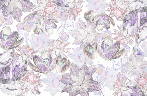 X-ray line art flowers