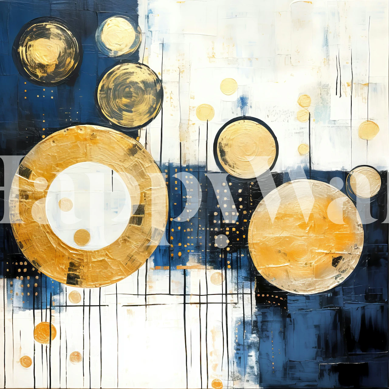 Abstract night sky themed wallpaper in a room