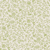 Birds and flowers sage green tapet