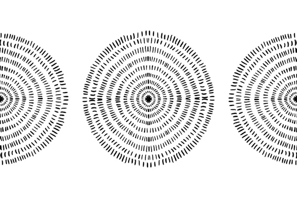 Black Tribal Circular Ornaments