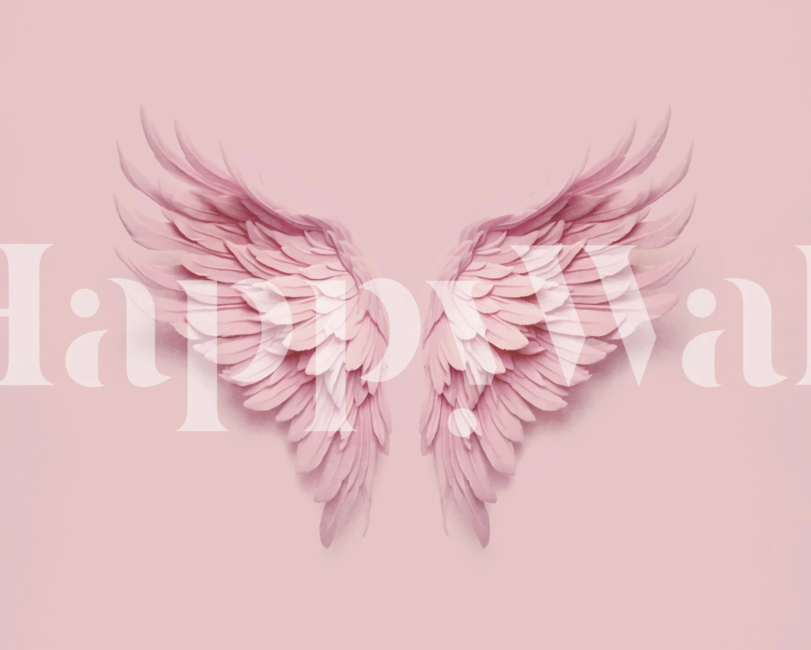 Rosa Engel Flügel Wallpaper mit zartem, gefiedertem Design