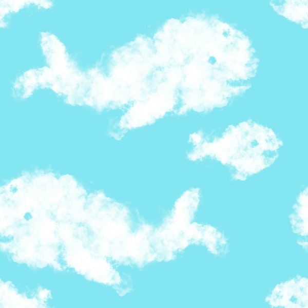 Cloud whales for the kidsroom sky