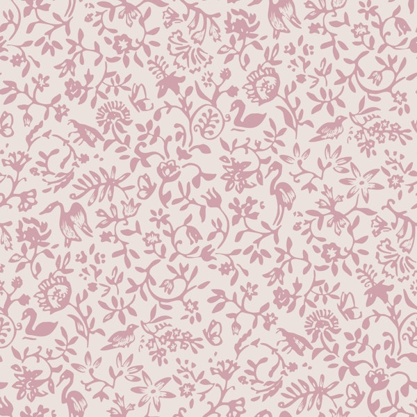 Birds and flowers baby pink nursery