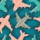 FLYING HIGH Cute Kids Airplane Clouds Vintage