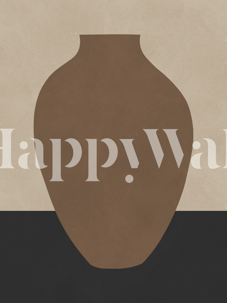 Vase illustration wallpaper in a room