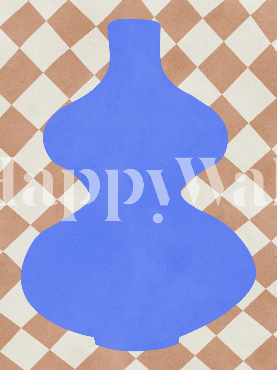 Vase illustration wallpaper in a modern room