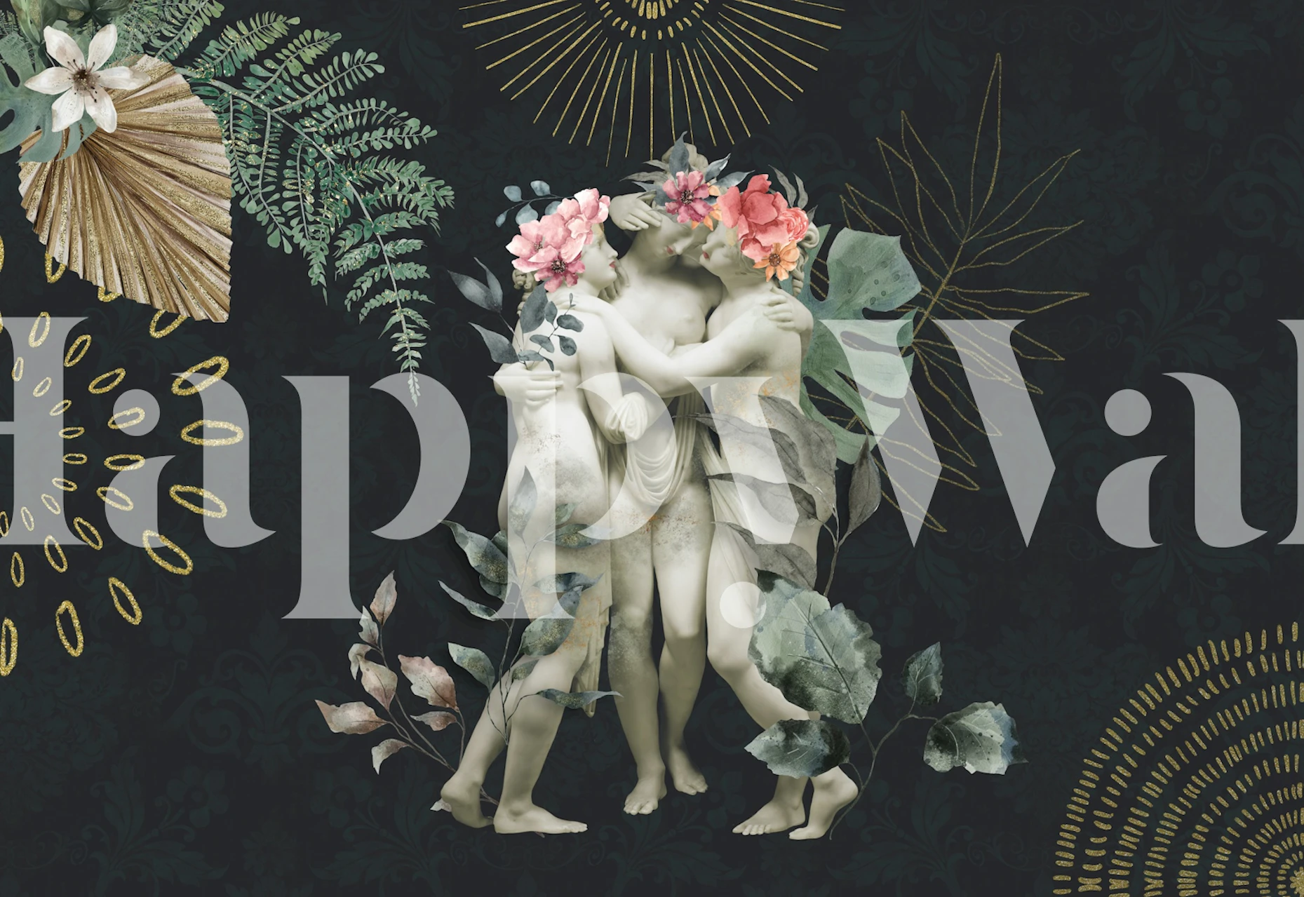 Graceful Resilience Marble Statues tapet i rummet