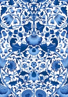 Victorian Lodden Blue pattern carta da parati