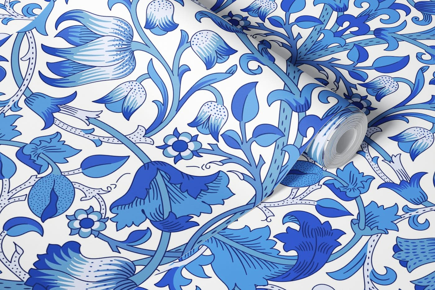 Victorian Lodden Blue pattern larger wallpaper roll