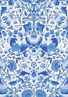 Victorian Lodden Blue pattern larger carta da parati