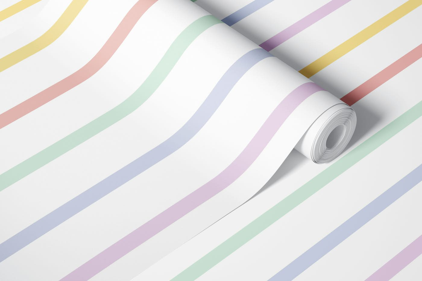 Pastel Rainbow Stripes 3 wallpaper roll