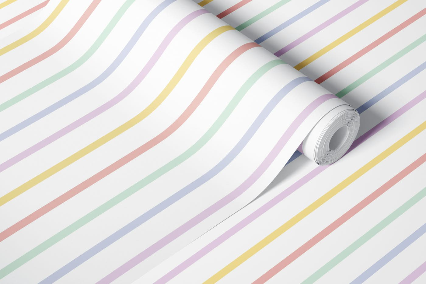 Pastel Rainbow Stripes 4 wallpaper roll