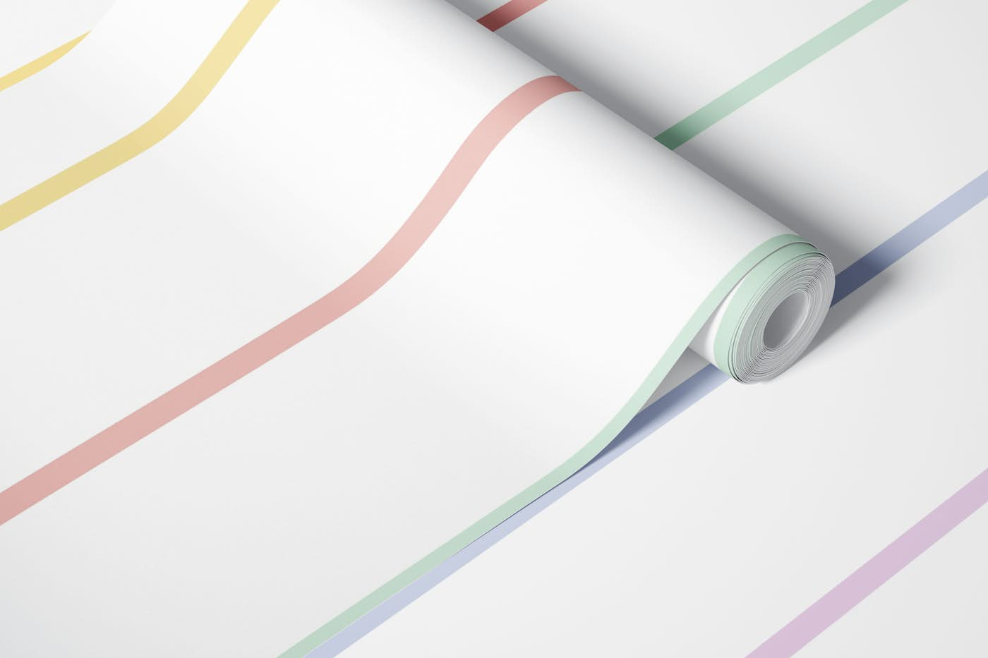 Pastel Rainbow Pinstripes 1 wallpaper roll