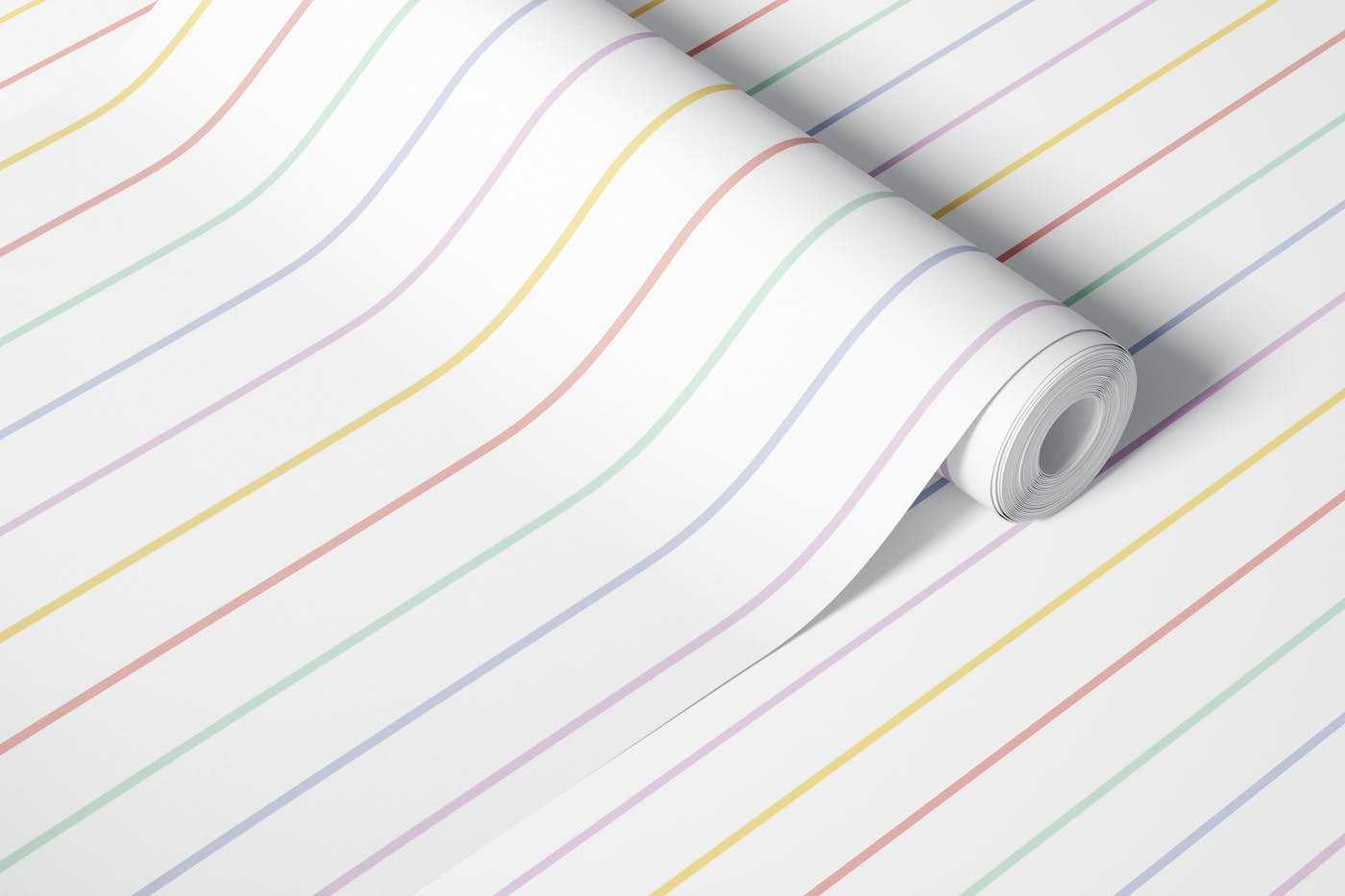 Pastel Rainbow Pinstripes 2 wallpaper roll