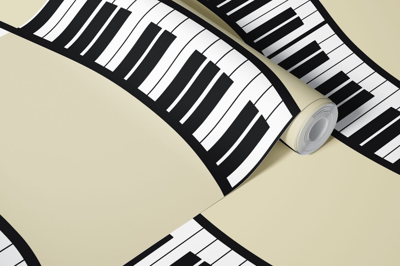 Piano Waves 1 cream background wallpaper roll