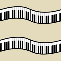 Piano Waves 1 cream background tapete