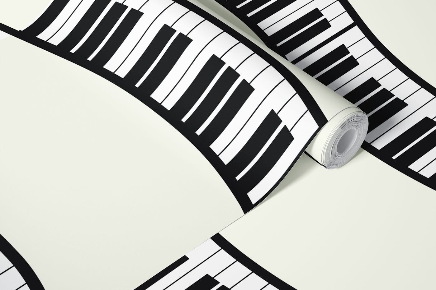 Piano Waves 2 ivory background wallpaper roll