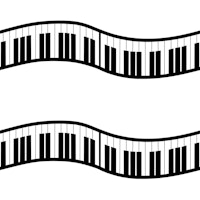 Piano Waves 3 white background tapete