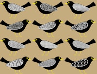 Blackbirds pattern 1 beige papel de parede