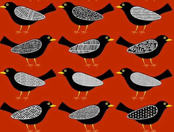 Blackbirds pattern 7 red rust