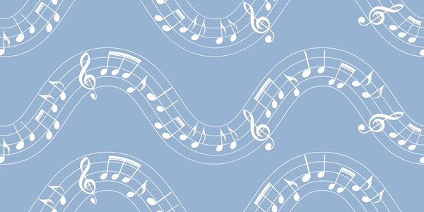 Musical Notes Waves 3 on powder blue