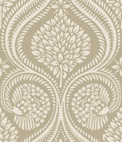 Florence damask - beige - Large scale behang