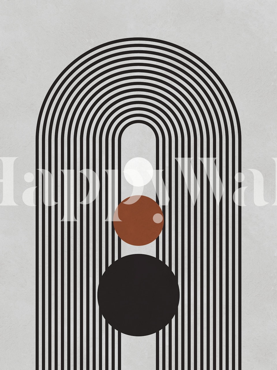 Geometric lines and circles wallpaper in room