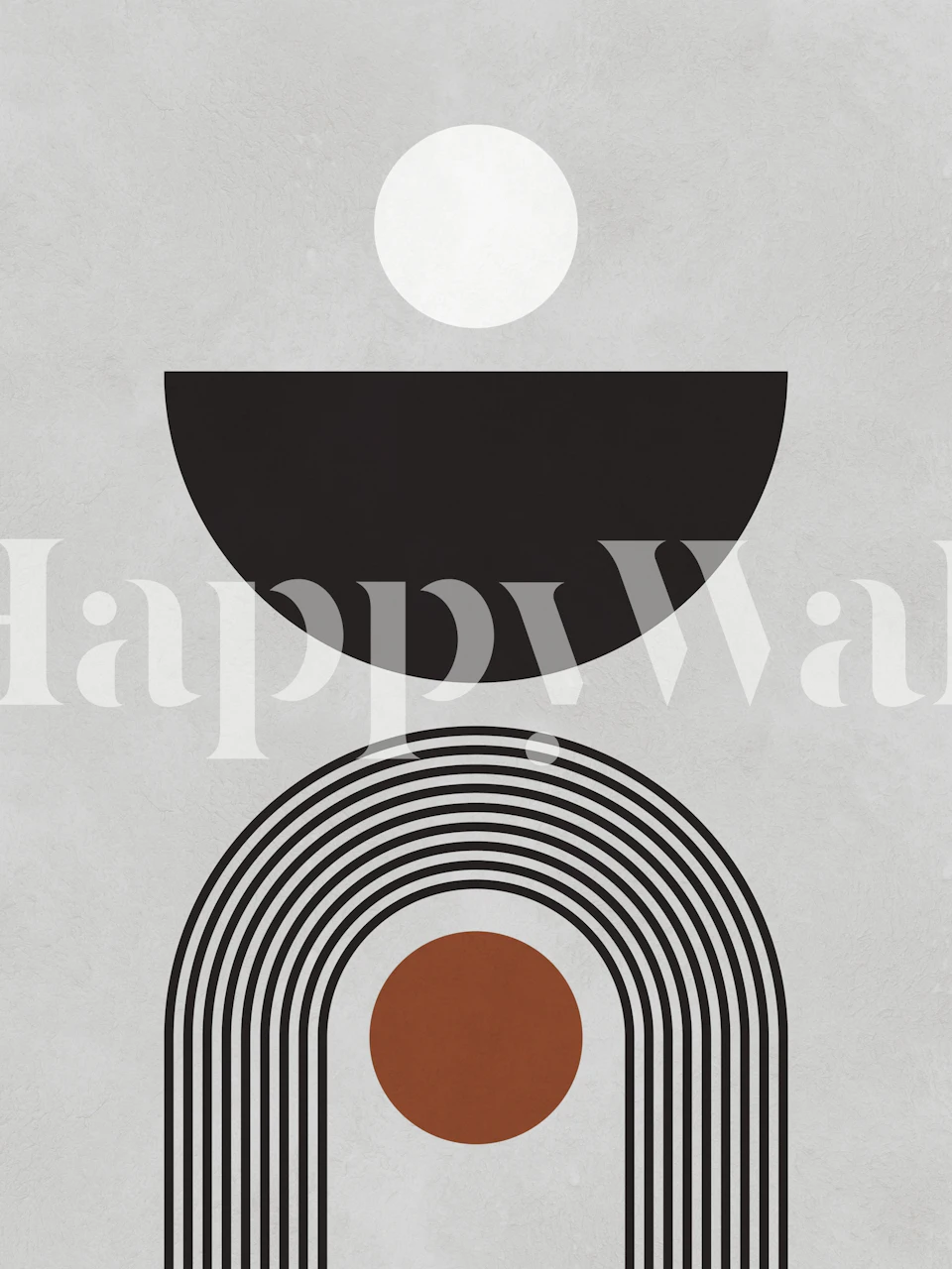 Geometric lines and circles wallpaper in a room