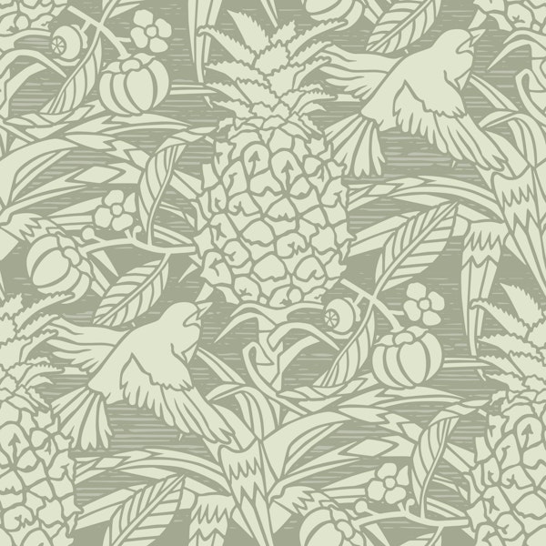 Tropicana damask - sage - Large scale