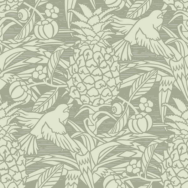 Tropicana damask - sage - Small scale