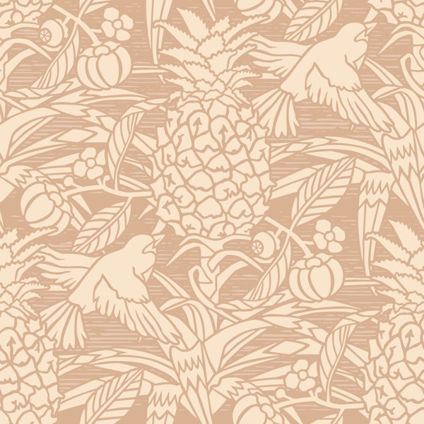 Tropicana damask - Nude - Large scale