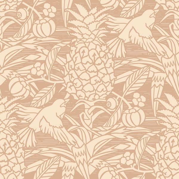 Tropicana damask - Nude - Small scale