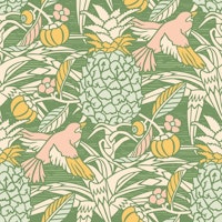 Tropicana damask - Green palette - Large tapet