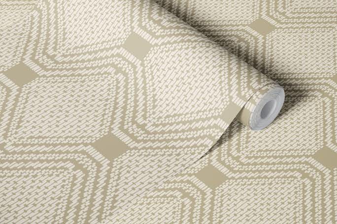 Boho linen geometry - Sand - Large scalewallpaper roll