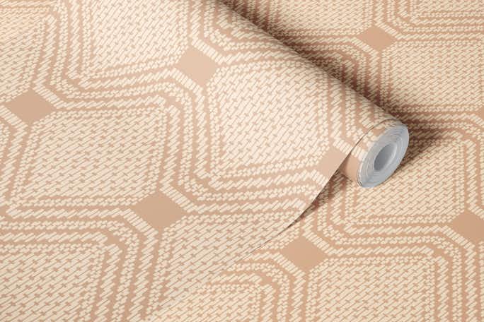 Boho linen geometry - Nude - Large scalewallpaper roll