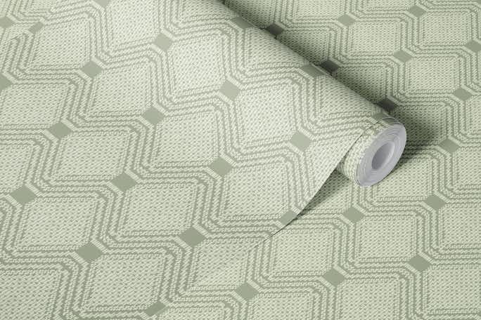 Boho linen geometry - Sage - Small scalewallpaper roll