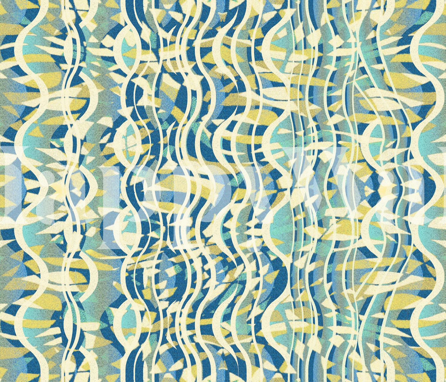 Diseño de papel tapiz Bauhaus 03 en una habitación