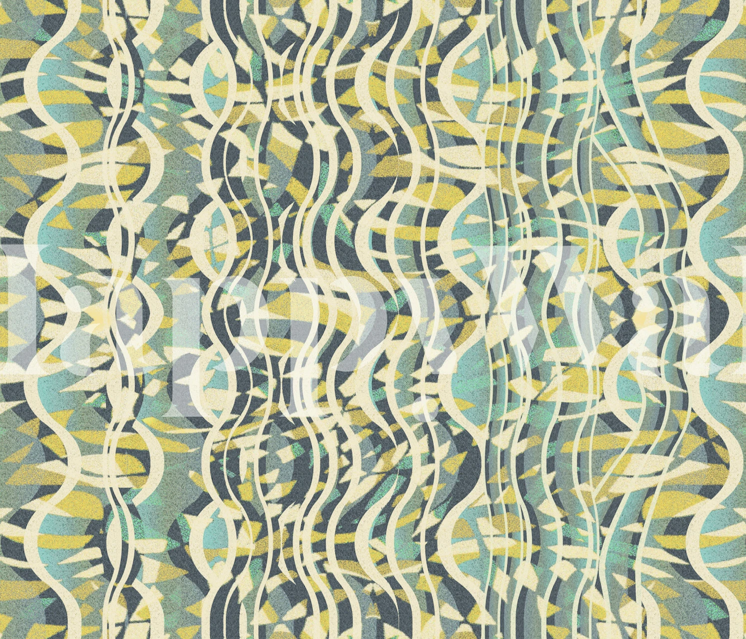 Bauhaus 04 design de papel de parede em um quarto